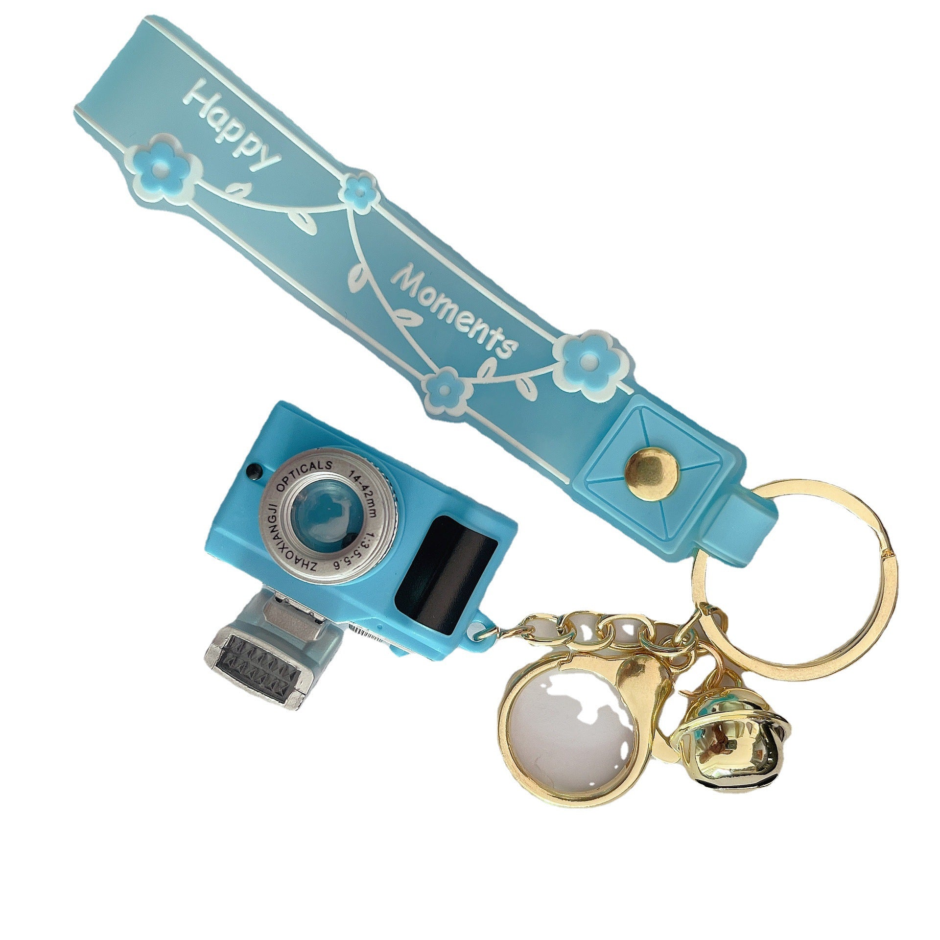 Wholesale Acrylic LED Lighting and Sounding Daisy Simulation Small Camera Keychain